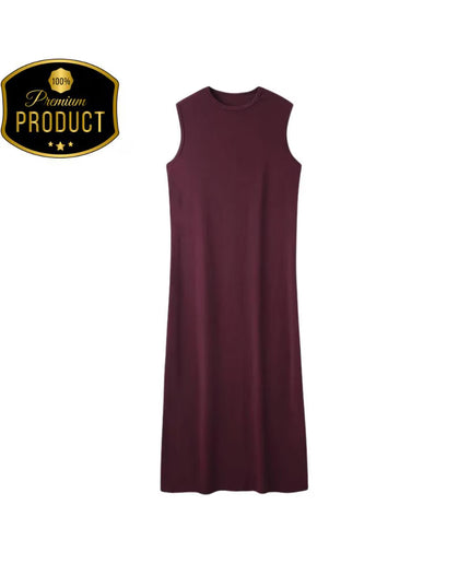 Summer Women’s Ribbed Maxi Dress with Cardigan – Ankle-Length Natural Fiber Two-Piece Outfit