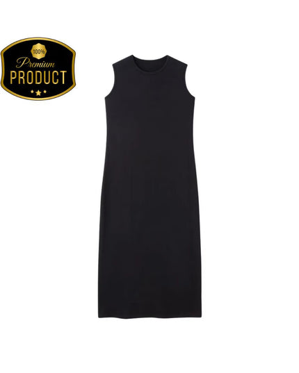 Summer Women’s Ribbed Maxi Dress with Cardigan – Ankle-Length Natural Fiber Two-Piece Outfit