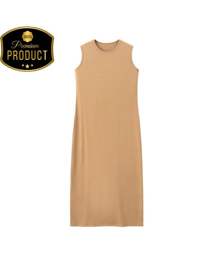 Summer Women’s Ribbed Maxi Dress with Cardigan – Ankle-Length Natural Fiber Two-Piece Outfit