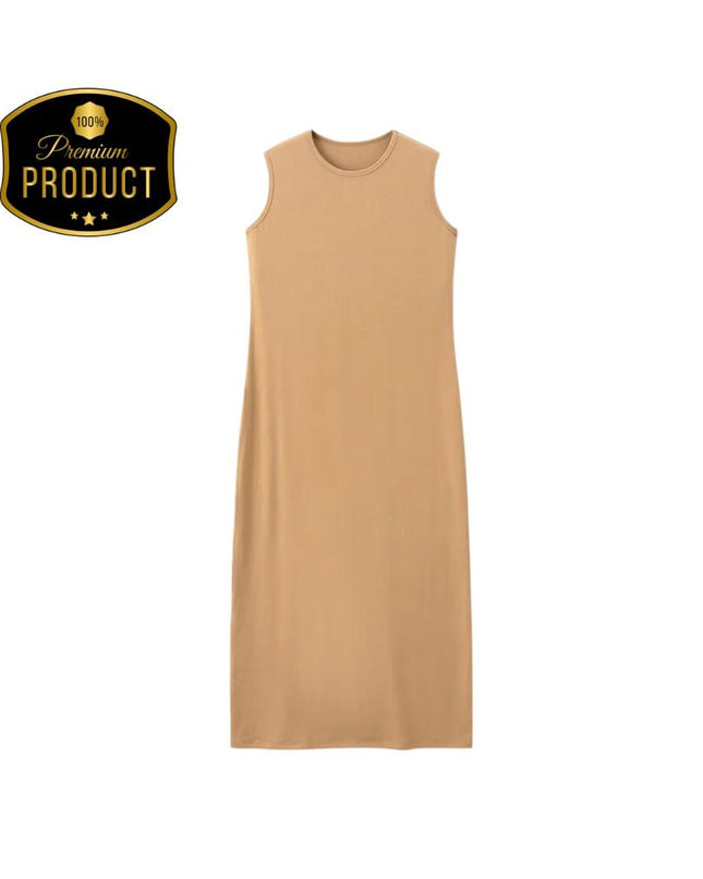 Summer Women’s Ribbed Maxi Dress with Cardigan – Ankle-Length Natural Fiber Two-Piece Outfit