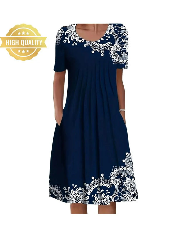 Plus Size Summer Dress: Elegant Loose Fit for Office & Party