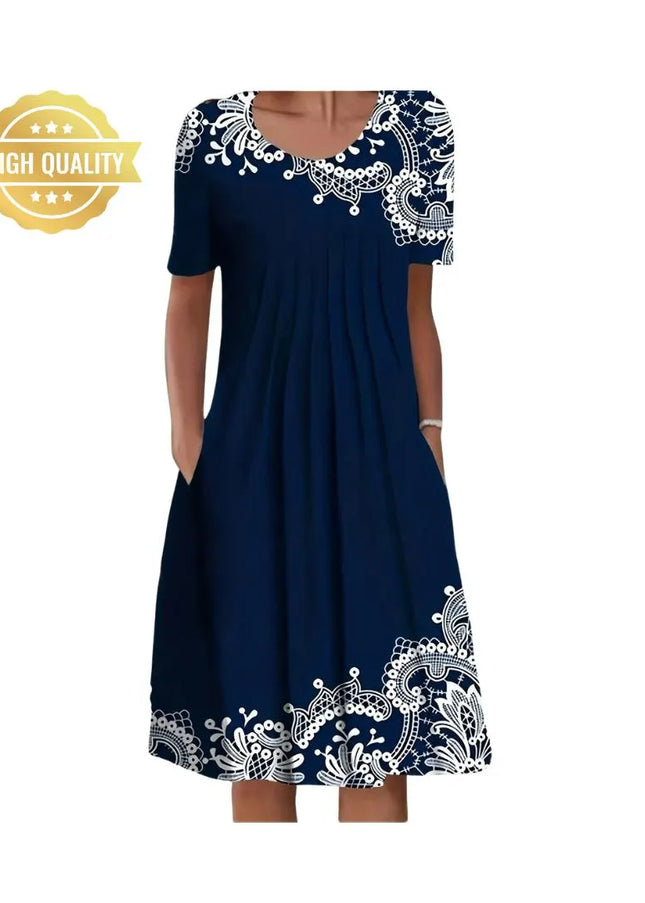 Plus Size Summer Dress: Elegant Loose Fit for Office & Party