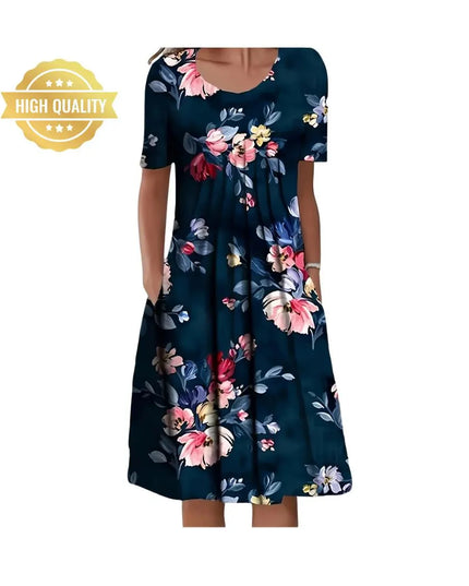 Plus Size Summer Dress: Elegant Loose Fit for Office & Party