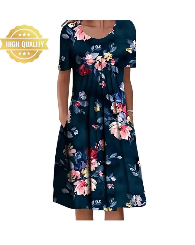Plus Size Summer Dress: Elegant Loose Fit for Office & Party