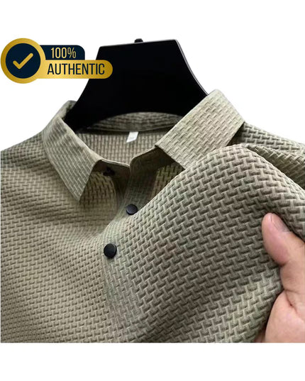 Men’s Casual Polo Shirt: Short Sleeve, Solid Color, Summer Business T-Shirt