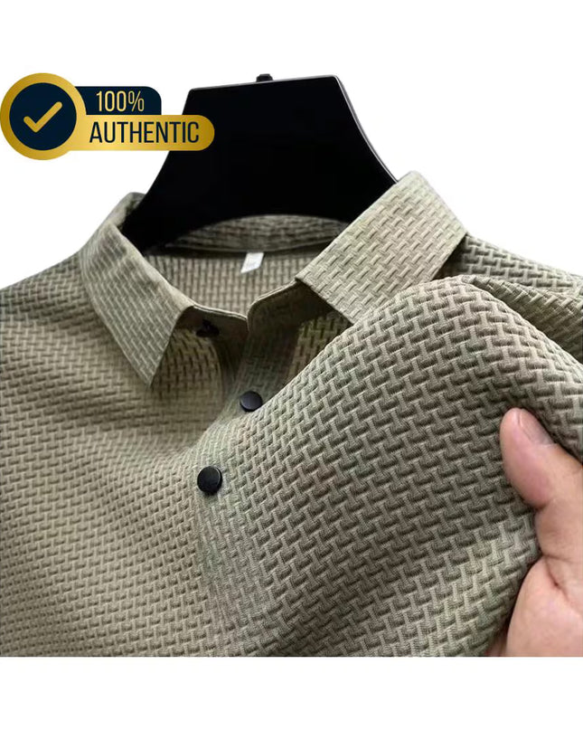 Men’s Casual Polo Shirt: Short Sleeve, Solid Color, Summer Business T-Shirt