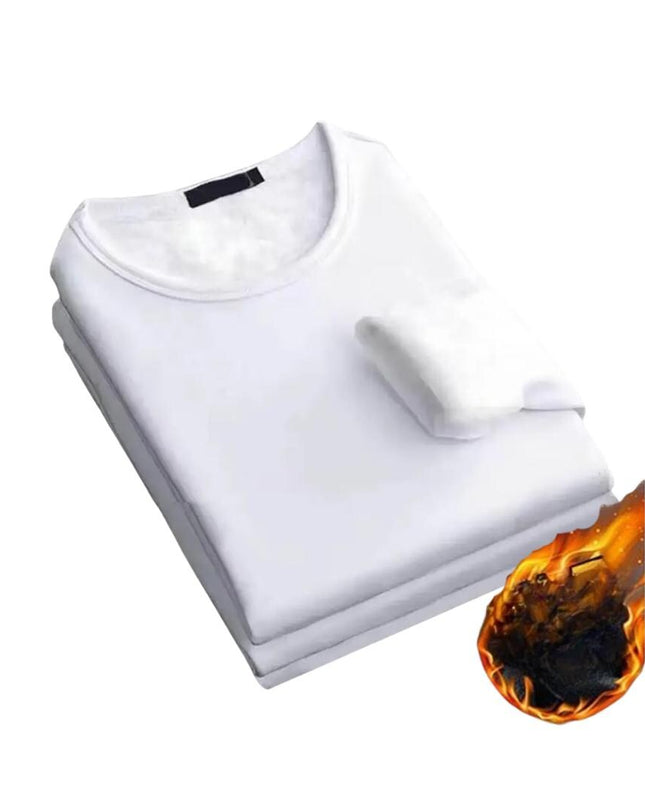 Men’s Thick Velvet Thermal Long-Sleeve Top | Winter Warm Round Neck T-Shirt | Soft Fleece-Lined Undershirt (Sizes M–5XL)