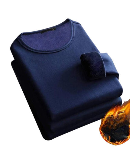 Men’s Thick Velvet Thermal Long-Sleeve Top | Winter Warm Round Neck T-Shirt | Soft Fleece-Lined Undershirt (Sizes M–5XL)