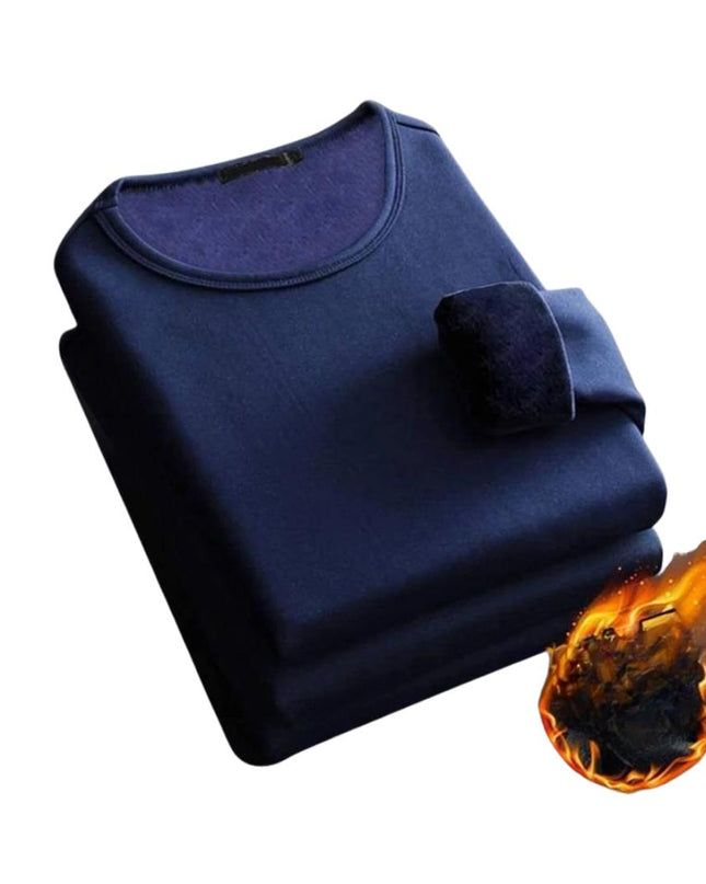 Men’s Thick Velvet Thermal Long-Sleeve Top | Winter Warm Round Neck T-Shirt | Soft Fleece-Lined Undershirt (Sizes M–5XL)