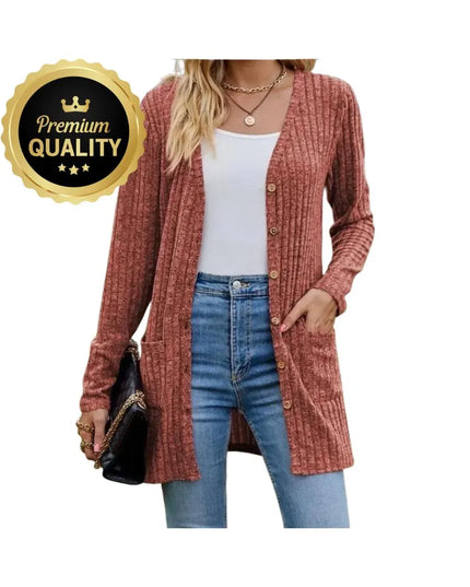 Ladies Stripe Cardigan, Fall Autumn Sweatshirt Sweater, V Neck Lightweight Button Up Designer; gothic princess style