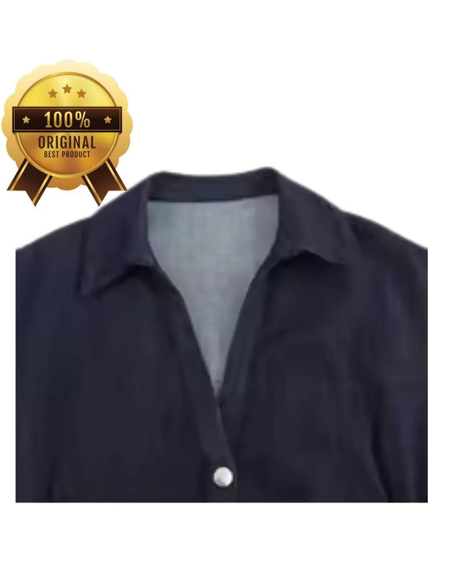 Women's Denim Midi Dress, Shirt Denim Dress, Elegant A-Line Pockets Dress, Short Sleeve Collared Summer Dress, Casual Summer Dress