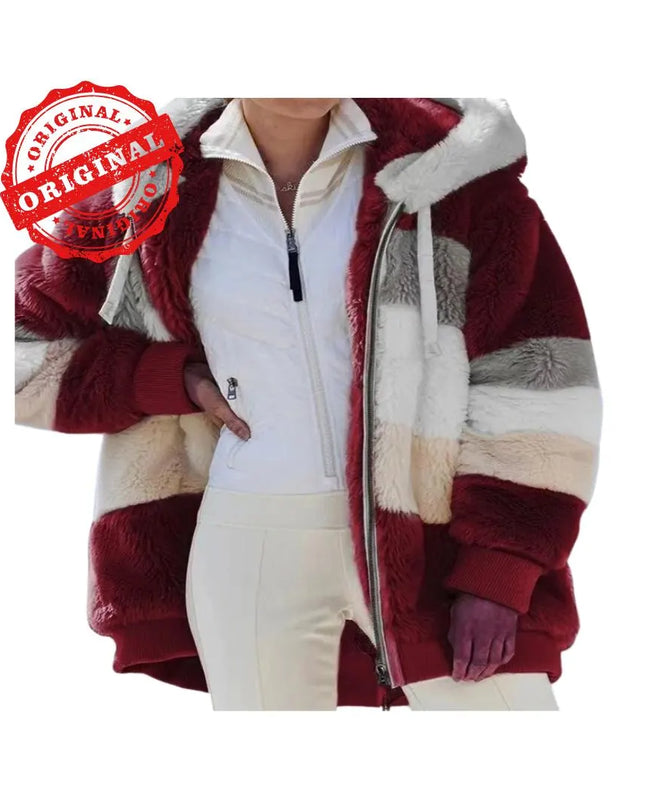 Oversized Jacket For Women, Autumn Winter Warm Plush Hooded Coat, Casual Cotton Jacket, Women’s Sweatshirt with Pockets, Gift For Her