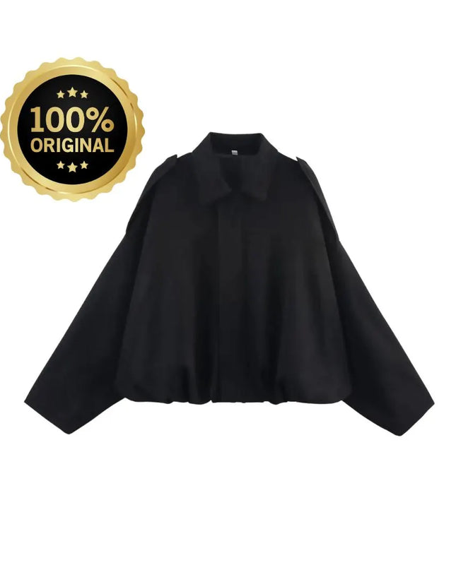 Fashion Solid Bomber Jacket For Women 2025 Autumn Winter Lapel Zipper Long Sleeve Coats Female High Street Chic Lady Outerwear