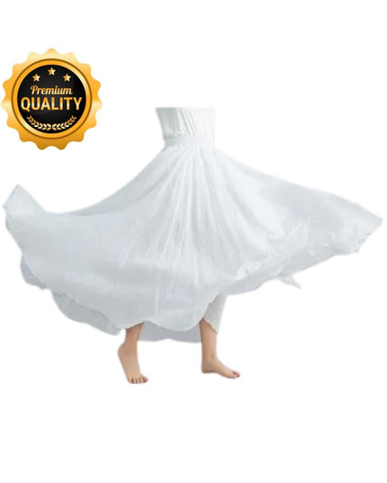 Cotton Linen Maxi Skirt, Floor Length Flowy Skirts, Elastic Waist A-Line Skirt, Custom Plus Size Skirts