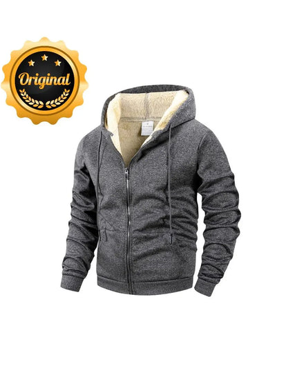 Men's Fleece Winter Jacket: Windproof Zip-Up Hoodie