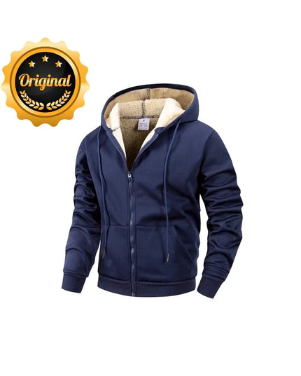 Men's Fleece Winter Jacket: Windproof Zip-Up Hoodie