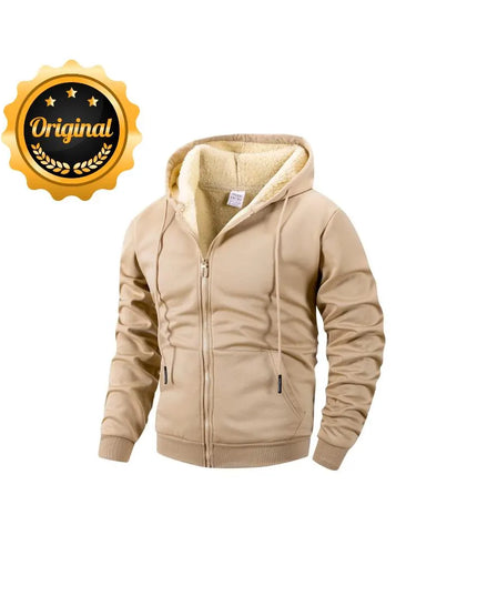 Men's Fleece Winter Jacket: Windproof Zip-Up Hoodie
