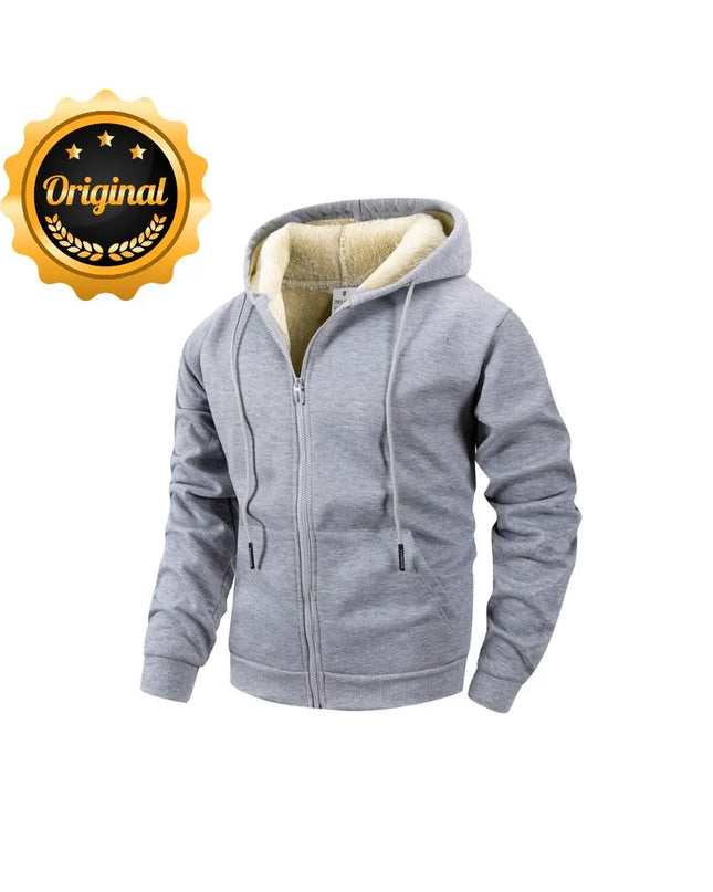 Men's Fleece Winter Jacket: Windproof Zip-Up Hoodie