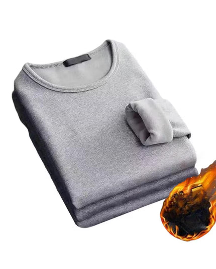 Men’s Thick Velvet Thermal Long-Sleeve Top | Winter Warm Round Neck T-Shirt | Soft Fleece-Lined Undershirt (Sizes M–5XL)