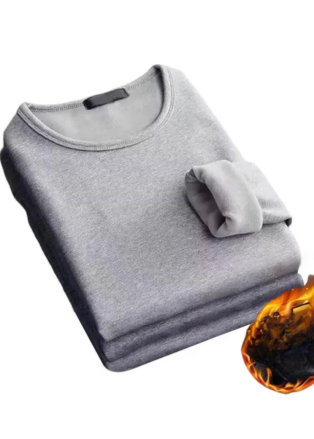 Men’s Thick Velvet Thermal Long-Sleeve Top | Winter Warm Round Neck T-Shirt | Soft Fleece-Lined Undershirt (Sizes M–5XL)