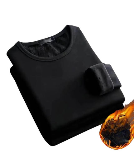 Men’s Thick Velvet Thermal Long-Sleeve Top | Winter Warm Round Neck T-Shirt | Soft Fleece-Lined Undershirt (Sizes M–5XL)