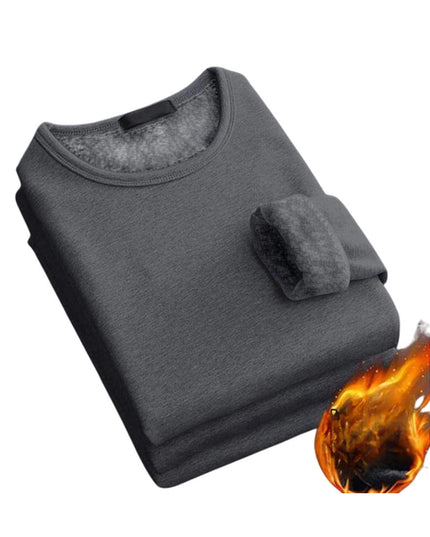Men’s Thick Velvet Thermal Long-Sleeve Top | Winter Warm Round Neck T-Shirt | Soft Fleece-Lined Undershirt (Sizes M–5XL)
