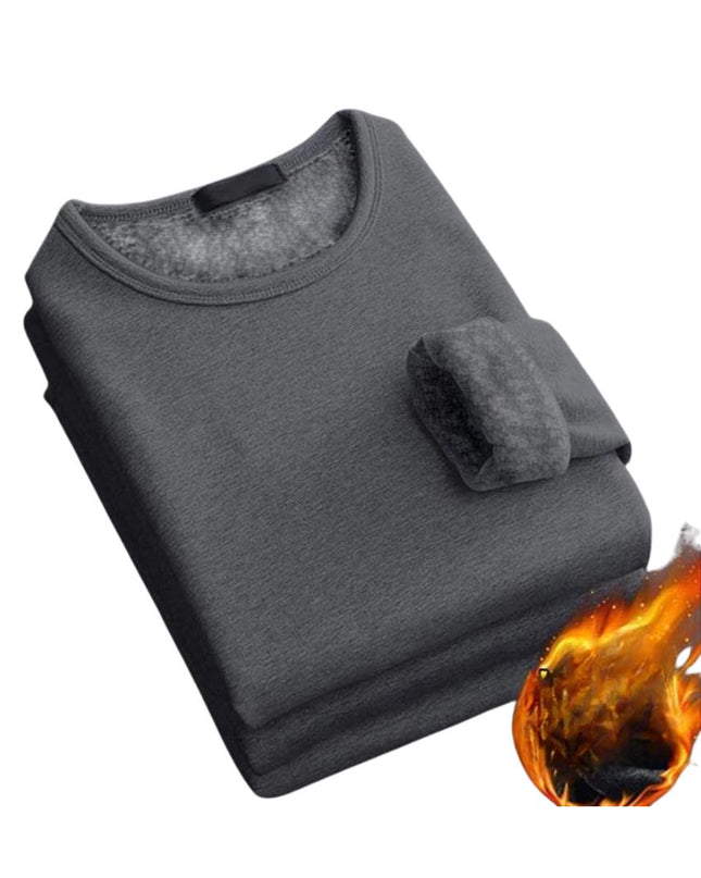 Men’s Thick Velvet Thermal Long-Sleeve Top | Winter Warm Round Neck T-Shirt | Soft Fleece-Lined Undershirt (Sizes M–5XL)