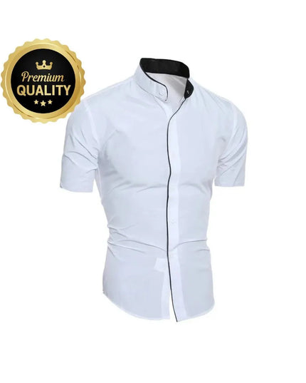 New Men's Solid Color Casual Commuting Short-Sleeved Shirt