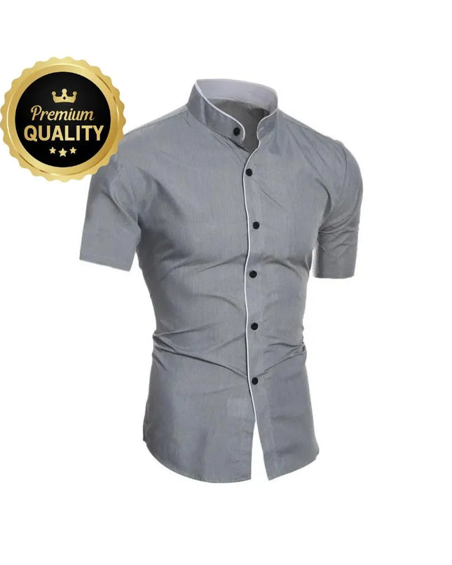 New Men's Solid Color Casual Commuting Short-Sleeved Shirt