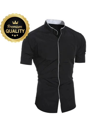 New Men's Solid Color Casual Commuting Short-Sleeved Shirt