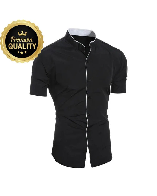 New Men's Solid Color Casual Commuting Short-Sleeved Shirt