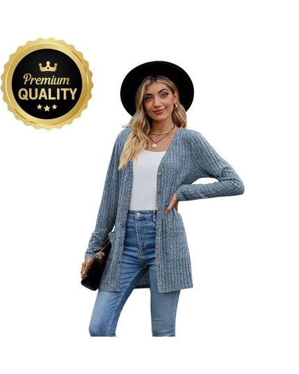 Ladies Stripe Cardigan, Fall Autumn Sweatshirt Sweater, V Neck Lightweight Button Up Designer; gothic princess style