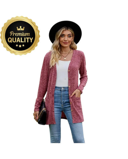 Ladies Stripe Cardigan, Fall Autumn Sweatshirt Sweater, V Neck Lightweight Button Up Designer; gothic princess style