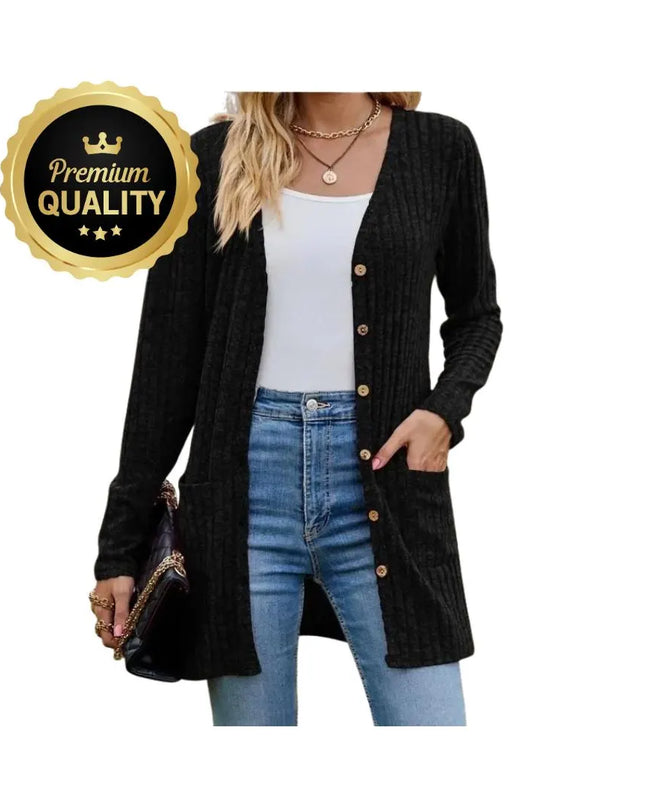 Ladies Stripe Cardigan, Fall Autumn Sweatshirt Sweater, V Neck Lightweight Button Up Designer; gothic princess style