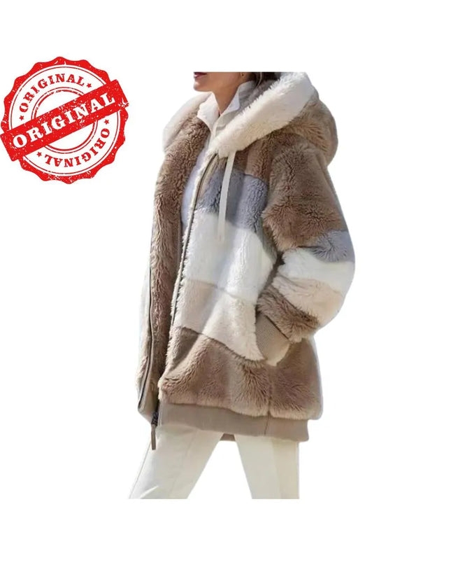 Oversized Jacket For Women, Autumn Winter Warm Plush Hooded Coat, Casual Cotton Jacket, Women’s Sweatshirt with Pockets, Gift For Her