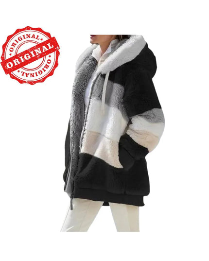 Oversized Jacket For Women, Autumn Winter Warm Plush Hooded Coat, Casual Cotton Jacket, Women’s Sweatshirt with Pockets, Gift For Her