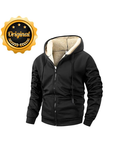 Men's Fleece Winter Jacket: Windproof Zip-Up Hoodie
