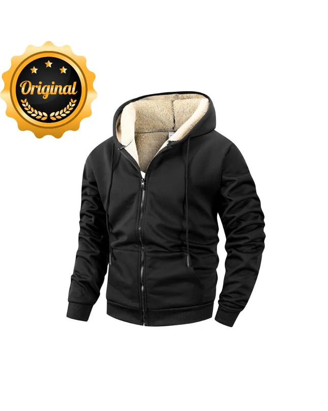 Men's Fleece Winter Jacket: Windproof Zip-Up Hoodie