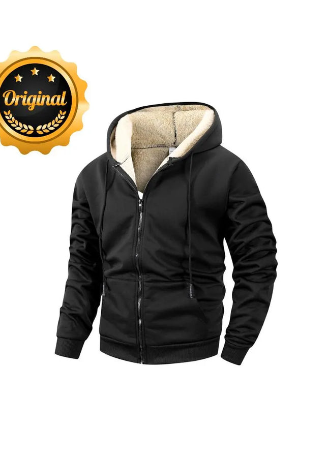 Men's Fleece Winter Jacket: Windproof Zip-Up Hoodie