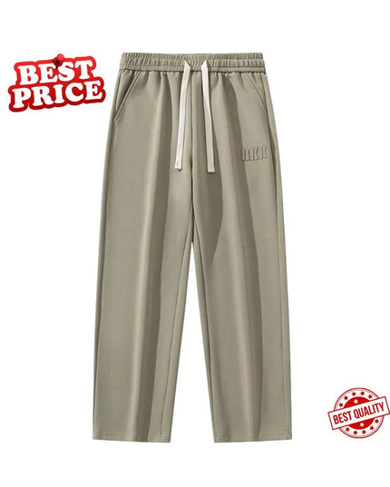 Men’s Wide-Leg Cotton Sweatpants – Straight Fit Track Pants with Drawstring | Casual Baggy Sports Trousers | Plus Size up to 8XL