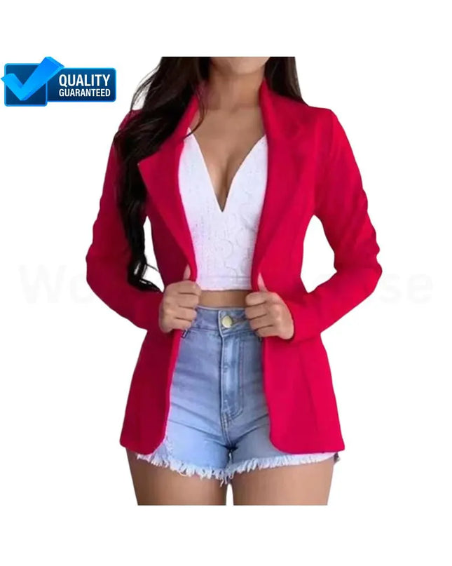 Women's Blazer 2024 – Formal Office Work Set Pocket Jacket Coat | Loose-Fit Women's Wear