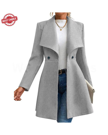 Boutique Solid Color Long Sleeve Lapel Button-Up New Year Red Valentine's Day Gift Outerwears Women's Coats Winter