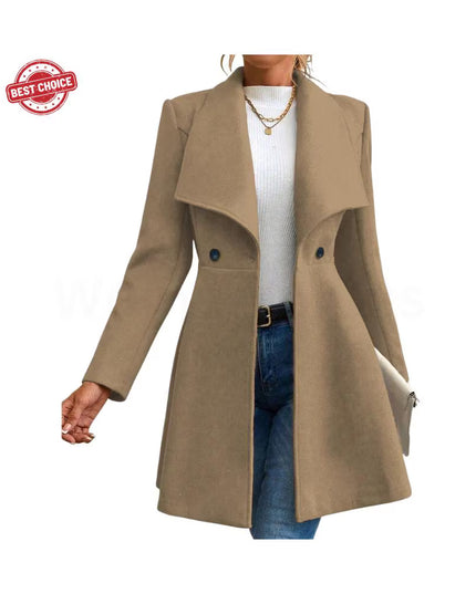 Boutique Solid Color Long Sleeve Lapel Button-Up New Year Red Valentine's Day Gift Outerwears Women's Coats Winter