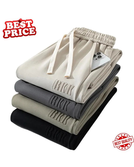 Men’s Wide-Leg Cotton Sweatpants – Straight Fit Track Pants with Drawstring | Casual Baggy Sports Trousers | Plus Size up to 8XL