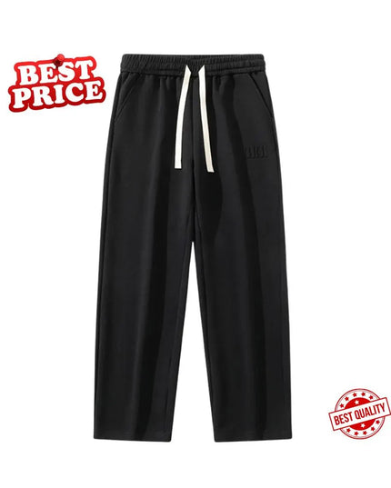 Men’s Wide-Leg Cotton Sweatpants – Straight Fit Track Pants with Drawstring | Casual Baggy Sports Trousers | Plus Size up to 8XL