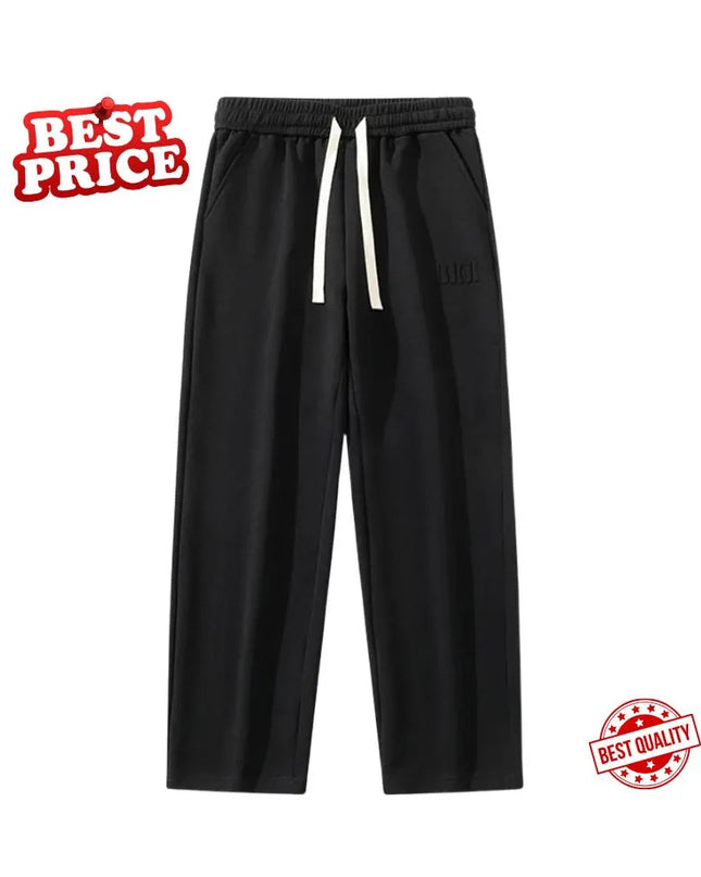 Men’s Wide-Leg Cotton Sweatpants – Straight Fit Track Pants with Drawstring | Casual Baggy Sports Trousers | Plus Size up to 8XL