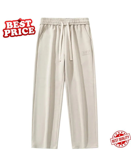 Men’s Wide-Leg Cotton Sweatpants – Straight Fit Track Pants with Drawstring | Casual Baggy Sports Trousers | Plus Size up to 8XL