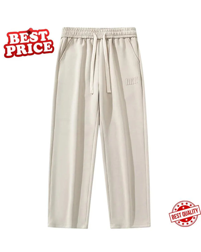 Men’s Wide-Leg Cotton Sweatpants – Straight Fit Track Pants with Drawstring | Casual Baggy Sports Trousers | Plus Size up to 8XL